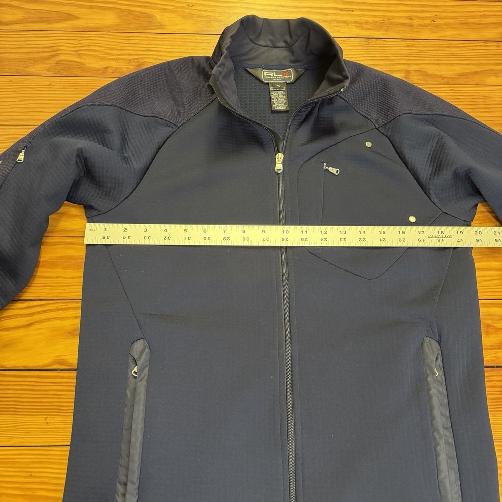 RLX Ralph Lauren Mens Medium Navy Blue Full Zip Performance Stretch Zip Pockets - Picture 8 of 16